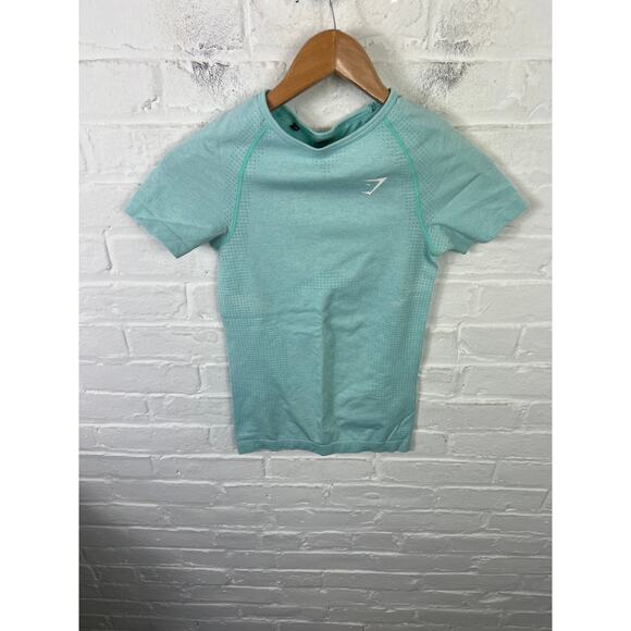 Gymshark Women's Vital Seamless T-Shirt Raglan Sleeves Mint Green Size XS - Picture 1 of 4
